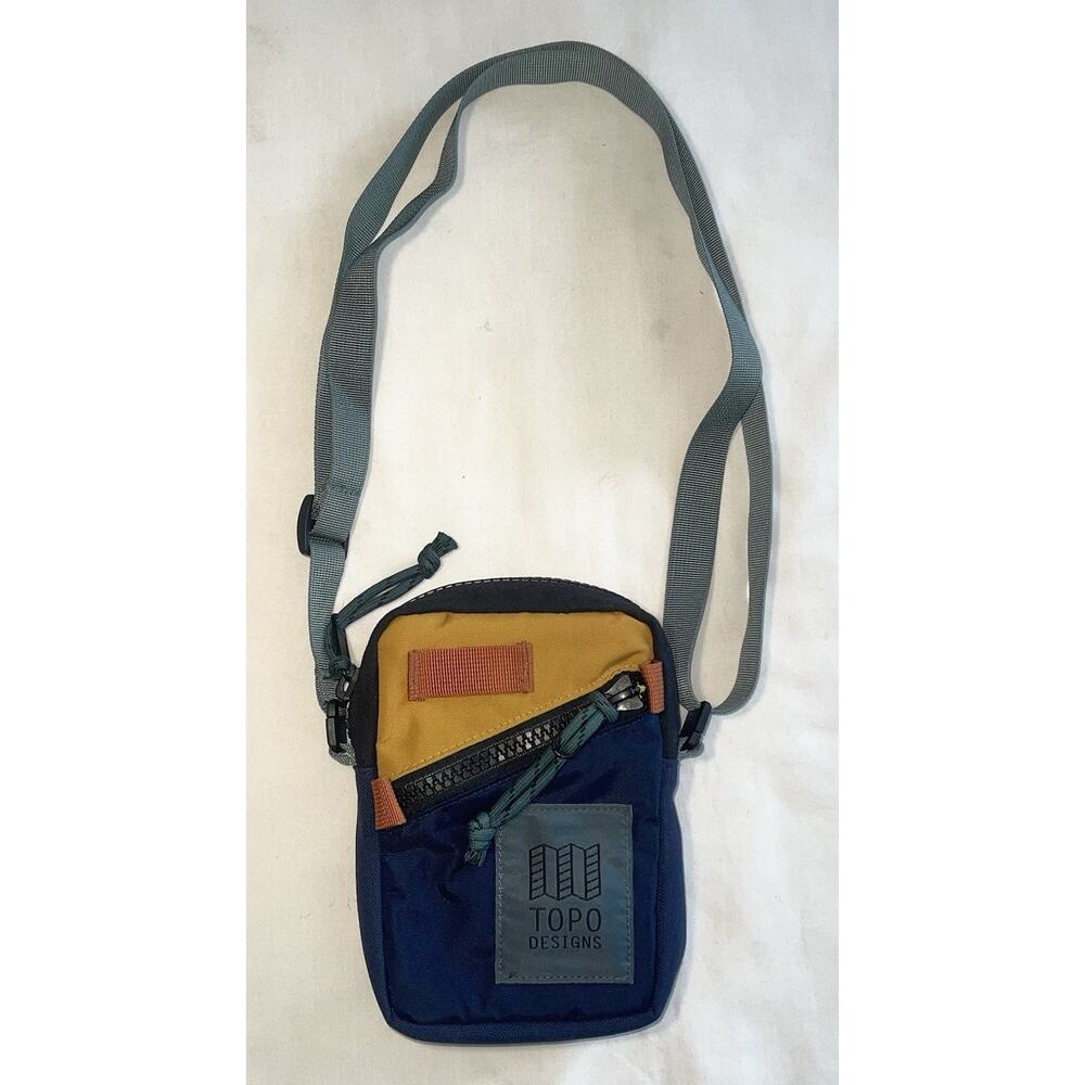 Topo Designs Mini Shoulder Bag Crossbody Navy Blue Mustard Yellow
